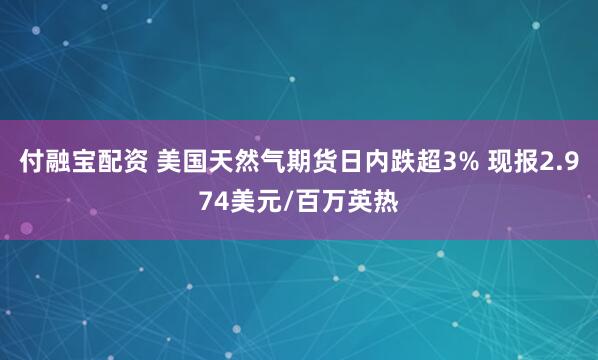 付融宝配资 美国天然气期货日内跌超3% 现报2.974美元/百万英热